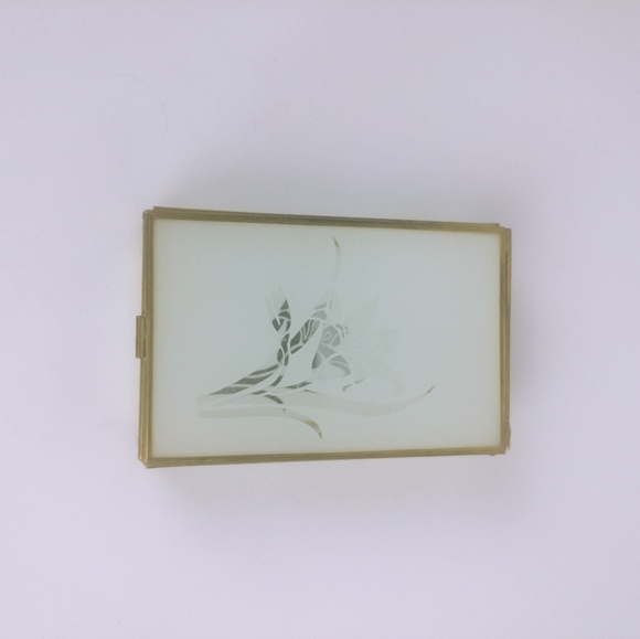 Vintage Storage & Organization Vintage Rectangular Etched Glass